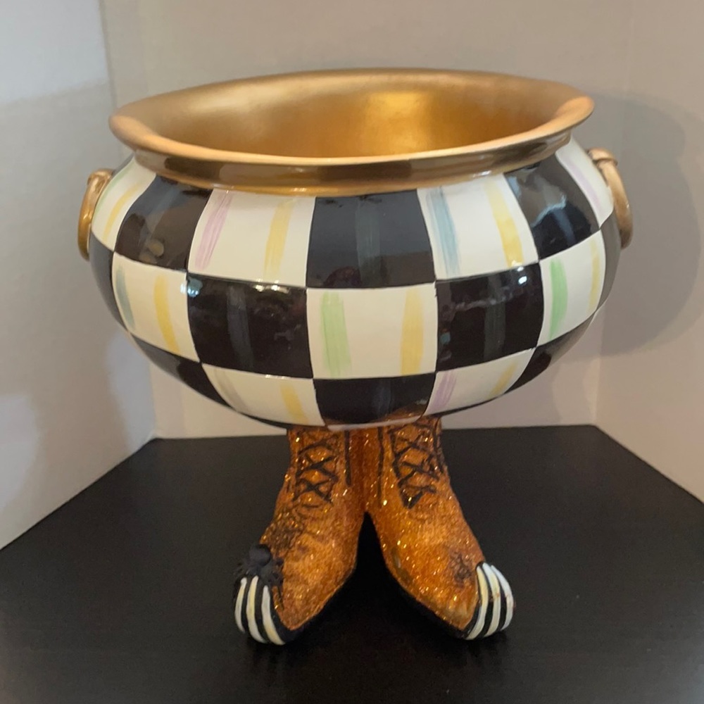 Mac Kenzie Childs Halloween cauldron